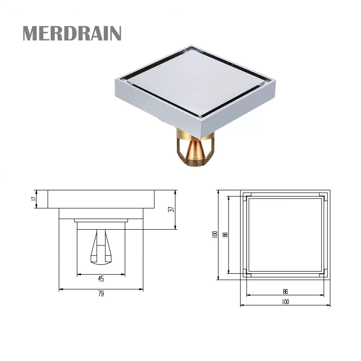 Phễu thoát sàn lát gạch MERDRAIN _MD-S8012